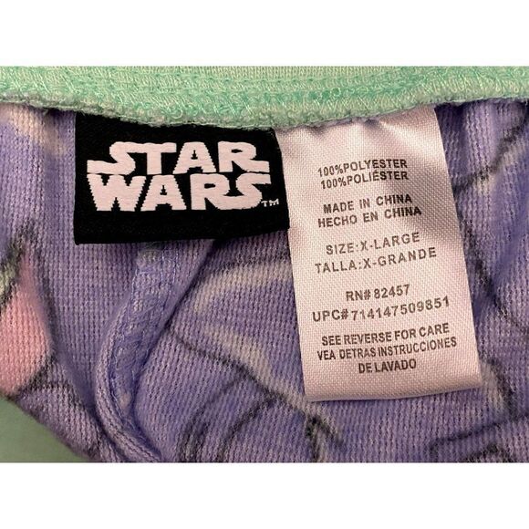 Star Wars The Child Mandalorian Velour Sleep Lounge Pajama Bottom Women's XL - Picture 3 of 5